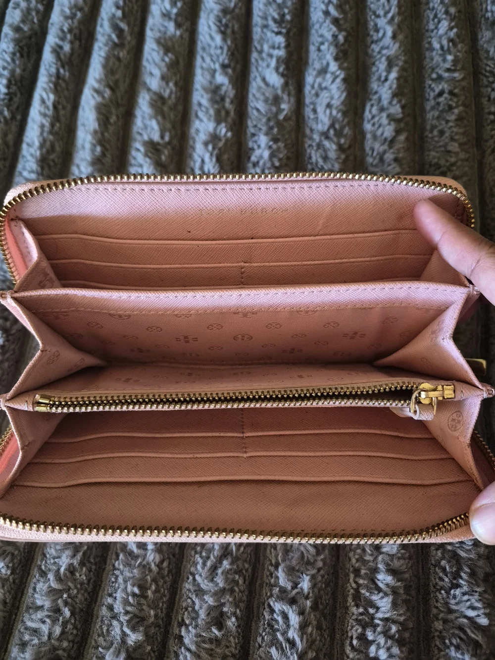 Tory Burch Pink Saffiano Zip Continental Wallet